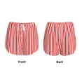 thumbnail image 6 of Uemuo Red And White Stripes Pattern Women's Athletic Shorts High Waisted Running Shorts with Liner Pockets Gym Elastic Workout Shorts-Large, 6 of 9