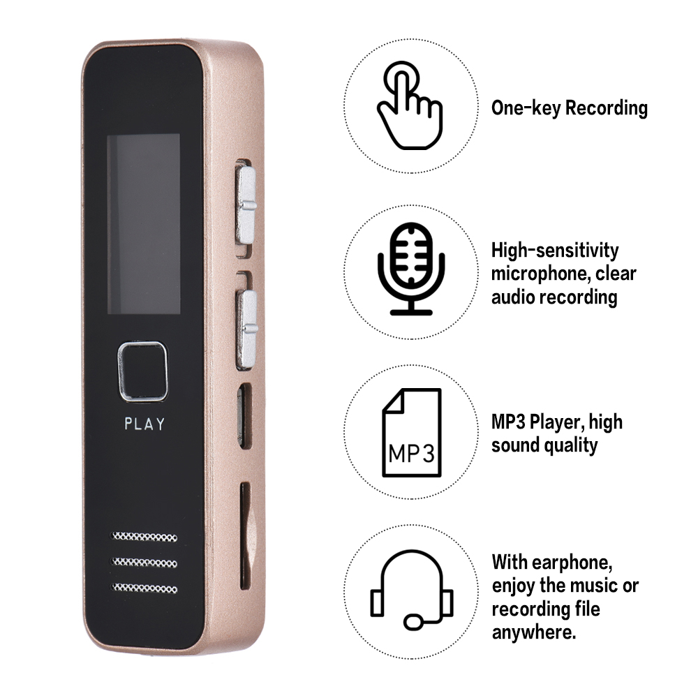 Digital Voice Recorder Audio Dictaphone MP3 Player USB Flash Disk for Meeting - image 5 of 7