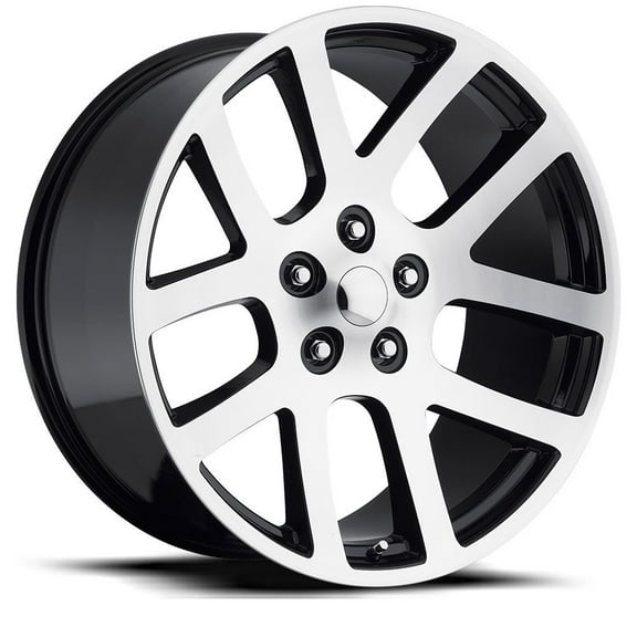 24X10 5X5.5  25.4 HB 77.8 DODGE RAM SRT10 BLACK MACHINE FACE WITH CAP Wheel Rim