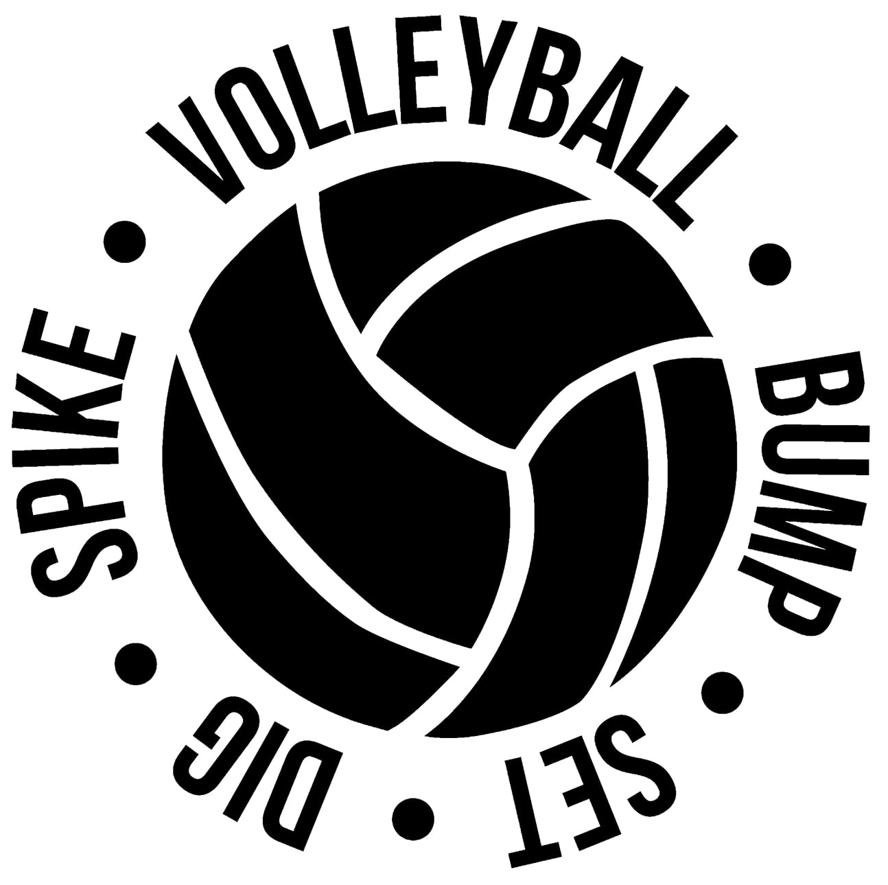 Volleyball Bump Set Dig Circle Sports Love Wall Decals for Walls Peel