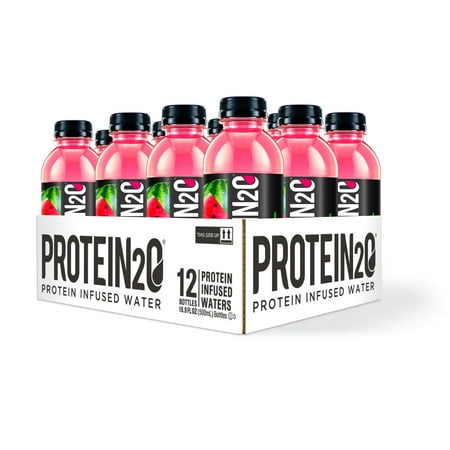 Protein2o 20g Whey Protein Infused Water Plus Electrolytes, Strawberry Watermelon, 16.9 fl Oz (Pack of 12)