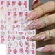 thumbnail image 2 of 2 Sheets 3D Spring Flower Nail Stickers Cherry Blossom Nail Art Stickers Design Golden Edge Pink Floral Nail Decals, 2 of 5