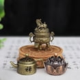 thumbnail image 4 of incense Burner Holder, incense Holder with Ash Catcher, Brass Copper Alloy, 3X2 in, Meditation decor, Vintage Home decor Aesthetic, Table decorations, Bronze tone, 1 Pc, 4 of 4