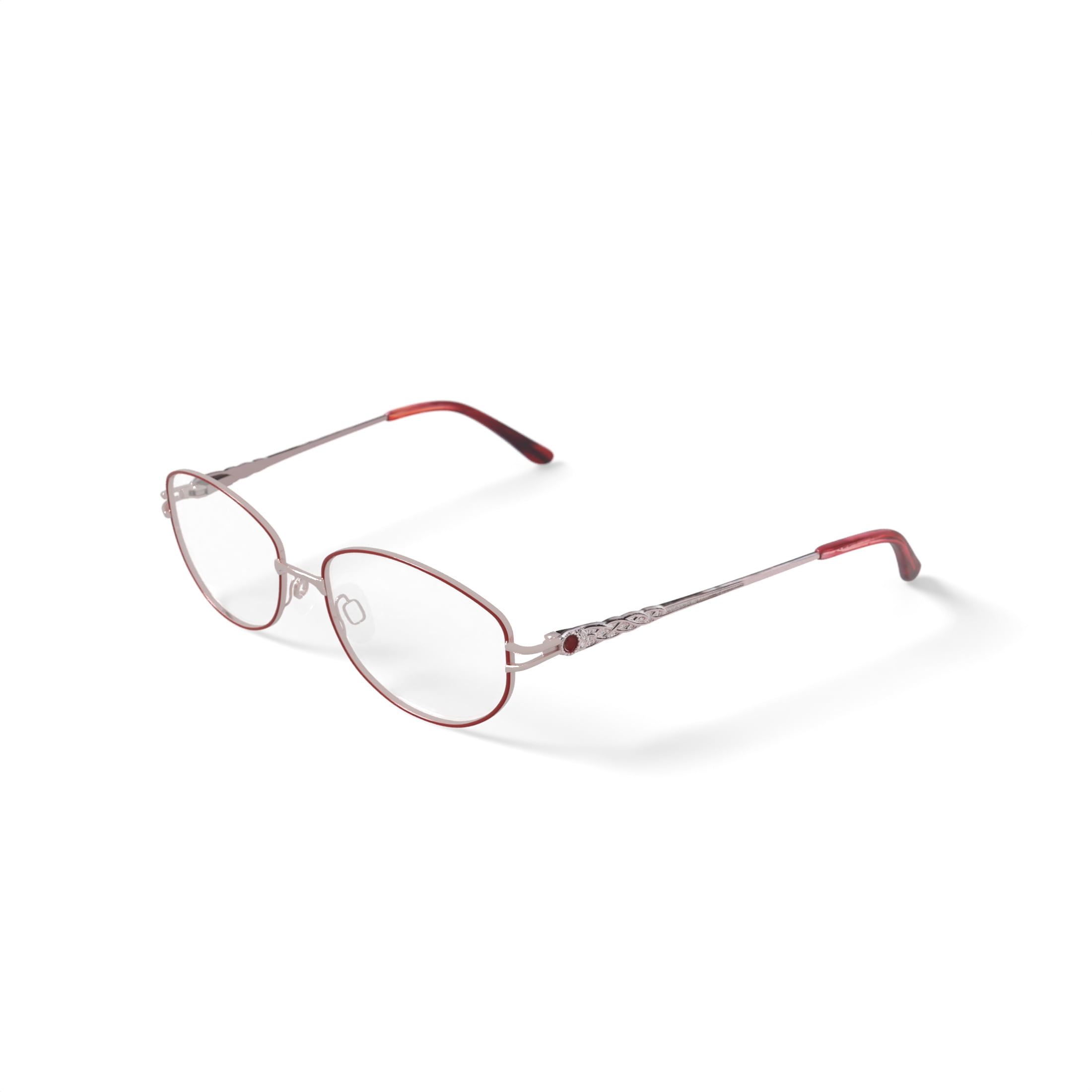 Walmart Women's MV028 Edith Oval Prescription Eyeglasses with Case, Red