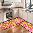 thumbnail image 3 of Kitchen Rugs Sets Of 2,Yellow Lemon Fruit Slices Pink Pattern Anti Fatigue Kitchen Mat Rugs Non Slip Washable,Decorative Kitchen Floor Mats for Kitchen,Sink,Laundry,17"x47"+17"x47", 3 of 5