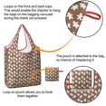 thumbnail image 4 of 5 Pack Foldable Shopping Bag,Brown Christmas Gingerbread Pattern Reusable Grocery Bags with Pockets,Large Reusable Tote Bags with Handles Waterproof & Lightweight, 4 of 6