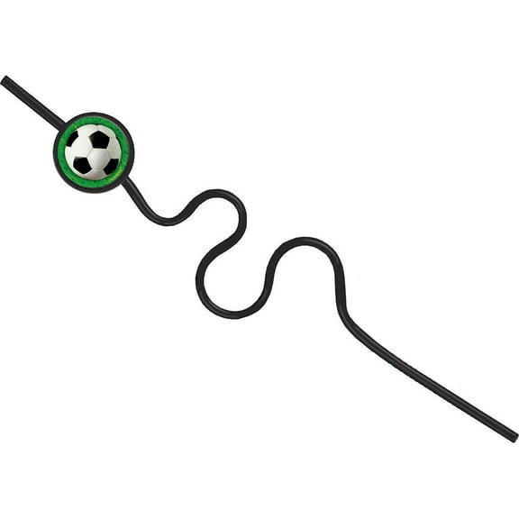Soccer Krazy Straw Favors (12 Pack) - Party Supplies