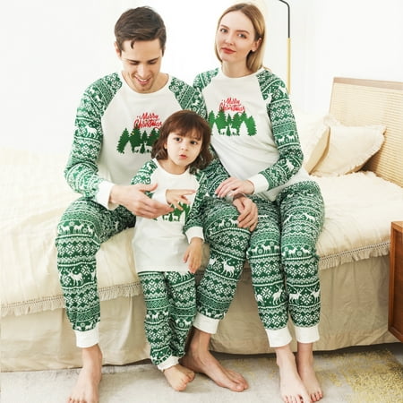 

KEUSN Christmas Print Matching Family Christmas Pajamas Set