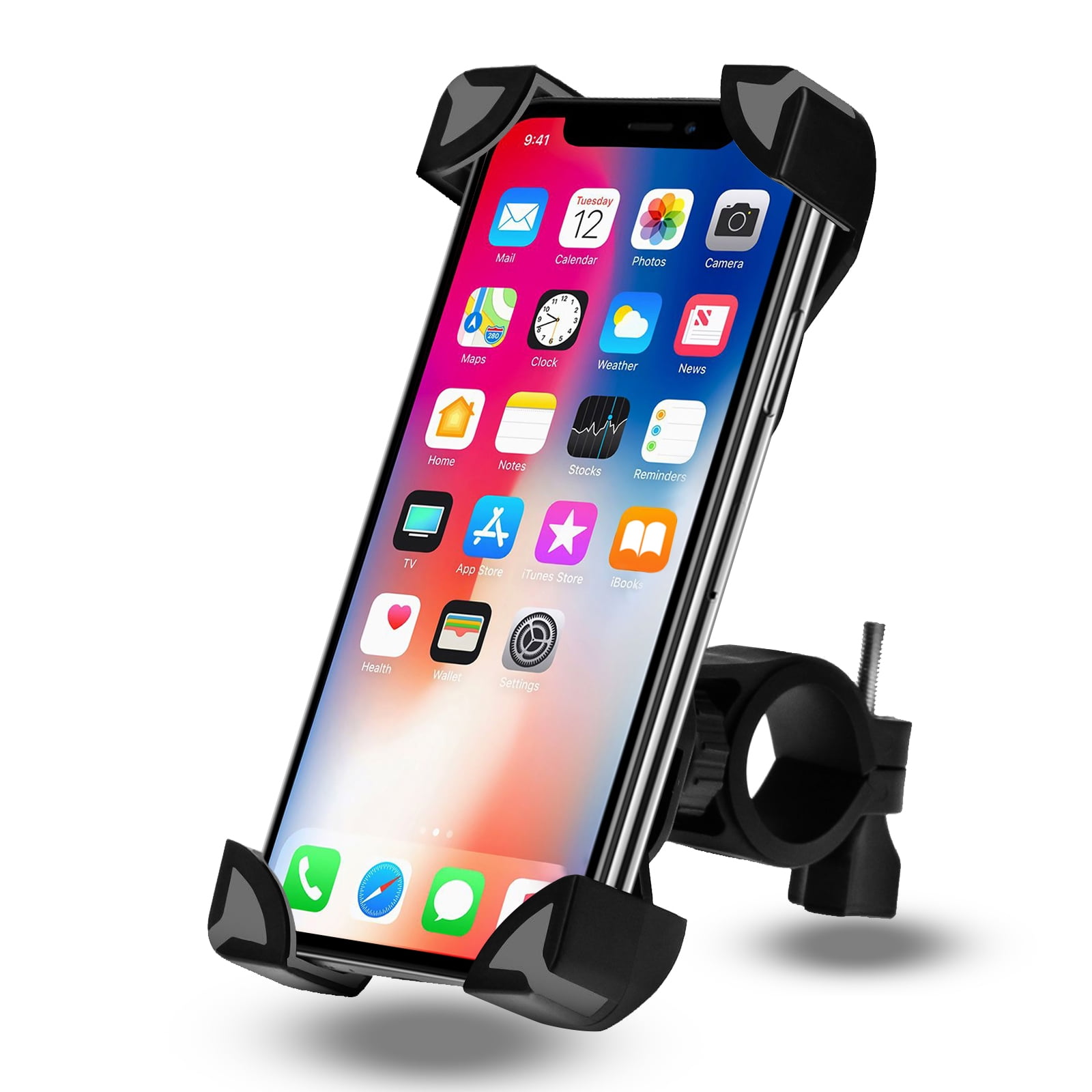 Universal Bicycle Flashlight Holder Mount 360 Degree Adjustable Rubber Straps