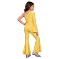 thumbnail image 2 of vastwit Kids Girls One Shoulder Flared Jumpsuit with Sequins Fancy Romper Disco Dance Party Outfit Gold 14, 2 of 6