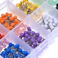 thumbnail image 4 of SURJDE 500 Pieces Multi-Color Push Pins Map Pins Tacks Plastic Round Head with Steel Point for Bulletin Board Fabric Marking,10 Assorted Colors (1/5 Inch), 4 of 7