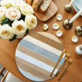 thumbnail image 2 of Round Placemats Abstract Blue Brown White Stripes 15 inch Set of 2 Table Mats for Dining Table Oil Painting Heat Resistant Non-Slip Kitchen & Home Decorative Place Mat Set, 2 of 8