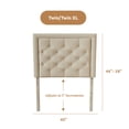 thumbnail image 2 of Rest Haven Medford Rectangle Upholstered Headboard with Diamond Tufting, Twin, Cream, 2 of 11