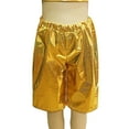 thumbnail image 3 of Dpytoraw Girls Metallic Shorts Dance Outfits Shiny Hot Pants Athletic Shorts For Girls Boys Cargo Pants Size 14-15 Years, 3 of 3