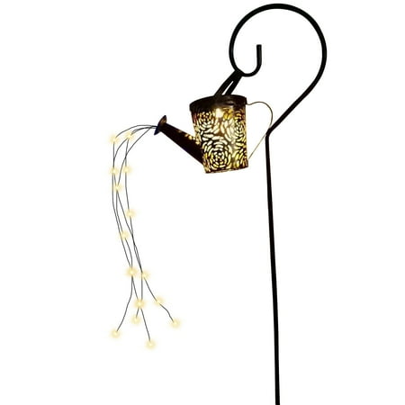 

Solar Rose Kettle Light Shower Light Solar S-ilver Wire Light 60 Lights