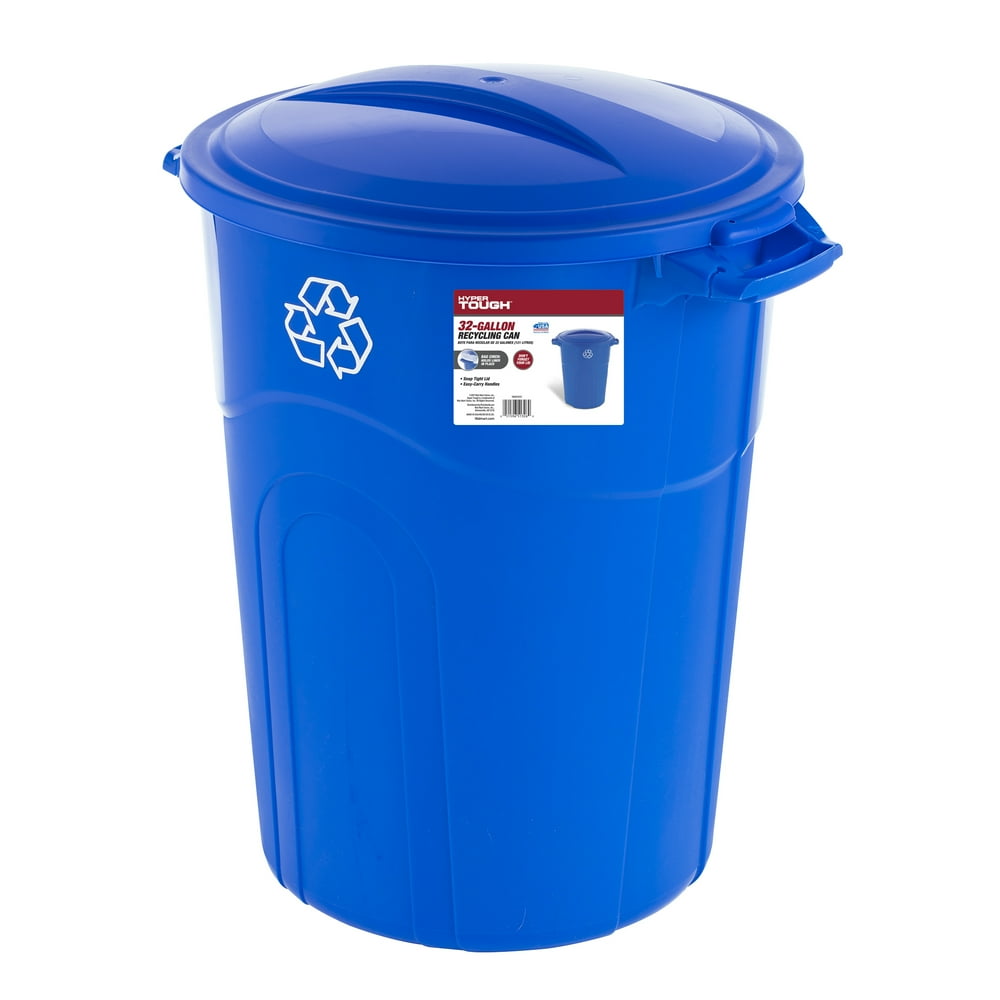 Hyper Tough 32 Gallon Injection Molded Recycling Trash Can Walmart