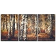 thumbnail image 3 of PixonSign Canvas Print Wall Art Cracked Paint Texture Orange Forest & White Trees Nature Wilderness Illustrations Modern Art Landscape Relax/Calm Warm for Living Room, Bedroom, Office - 16"x24"x3, 3 of 5
