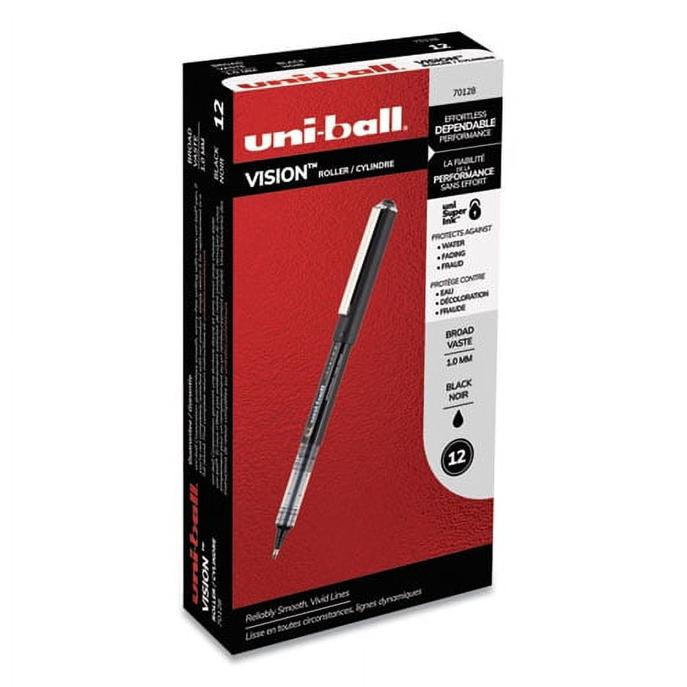 Vision Roller Ball Pen, Stick, Bold 1 Mm, Black Ink, Black Barrel, Dozen | Bundle of 5 Dozen