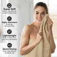 thumbnail image 3 of Waffle Bath Towels Set 4 Pack, Premium Microfiber Bathroom Towels, Ultra Soft, Lightweight, Highly Absorbent and Quick Dry Towel for Bathroom, Gym, Shower, Hotel, and Spa, 27 x 54 Inch, Beige, 3 of 14