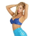 thumbnail image 3 of Alvivi Fashion Women's Sequins Glitter Bra Rave Dance Belly Costume Crop Tops Blue 36A, 36B, 36C, 3 of 7