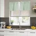 thumbnail image 4 of Sage Green White Stripe Curtain Valances for Windows, Kitchen Valance Window Treatments Panel 2 Pack, Modern Rustic Vertical Striped Rod Pocket Short Curtains for Bathroom Bedroom 54 x 18 Inch, 4 of 8