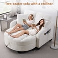 thumbnail image 6 of 42" Cloud Boneless Curved Chaise Lounge Chair with Ottoman, Adjustable Backrest Chenille Single Chair, White for Living Room Bedroom Apartment, 6 of 9