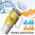 thumbnail image 6 of Sunflower Gift 40oz Tumbler with Handle and Straw, Large Capacity Travel Cup for Hot & Cold Drinks, Double Walled Vacuum Insulated Cup, Floral Lover Birthday Gifts for Mother's Day Women Girls, 6 of 7