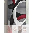 thumbnail image 6 of Black Red Twist Art Sheer Curtains 72 Inches Long 2 Panels Abstract Light Filtering Semi Sheer Window Curtains Drapes for Bedroom Living Room 52"x72", 6 of 7