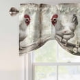 thumbnail image 3 of White Chicken Rustic Tie Up Valance Curtains for Windows, Kitchen Curtains Window Shades, Vintage Floral Oil Painting Light Filtering Roman Curtain Valances for Bedroom/Bathroom/Cafe 42"x12", 3 of 9