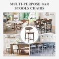 thumbnail image 2 of COLAMY Upholstered Counter Height Bar Stools Set of 3, Kitchen Island Stools with Back, Suitable for 34"-41" Table, Modern Counter Chairs with Wood Legs for Dining Room, Camel, 2 of 10