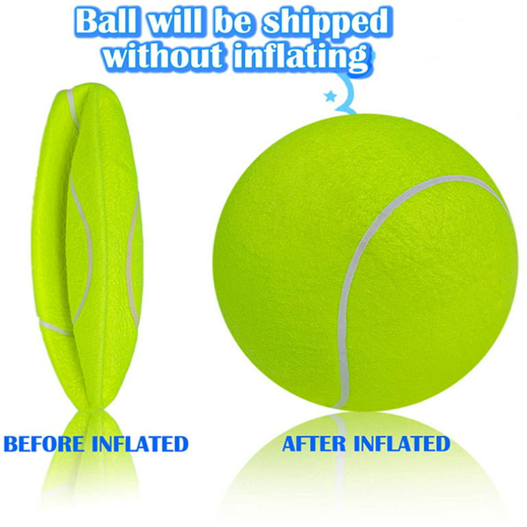 ABFEKIEA Dog Tennis Balls - Interactive Large Dog Balls Indoor Outdoor for  Training Play Exercise Fetch- 2 Pack Inflatable Funny Dog Toys for Small