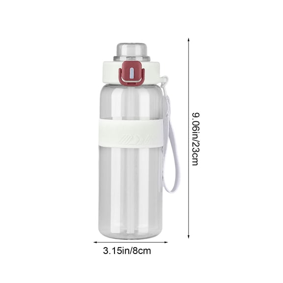 DAMAI Large-Capacity Sports Water Bottle, Leakproof BPA Free Plastic Fitness Bottle with Straw & Spout Lid & High Temperature Resistant Design, Reusable Water Bottle for Gym Hiking Travel Outdoor