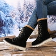 thumbnail image 5 of Gamivast Booties for Women Short Fuzzy Lace up Fleece Lined Boot with Non-Slip Outdoor Warm Winter Round Toe Hiking Shoes Fashion Comfortable Snow Boot, 5 of 6