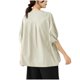 thumbnail image 4 of Fiudx Ofertas Relámpago Mujer Primavera/Verano Ocio Moda Suelta Color Sólido Manga Corta Cuello Redondo Top, 4 of 4