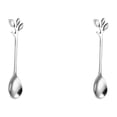 thumbnail image 1 of Cateissary Tenedores de frutas de acero inoxidable de mano con estilo interior escuela oficina restaurante vegetales Muffin cubiertos cuchara de Cuchara de plata 2Conjunto, 1 of 6