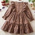 thumbnail image 4 of Jamsmile Toddler Girls Dress Spring Autumn Leopard Print Girls Ruffles Long Sleeve Party Gown Dresses Girls Princess Sundress, 4 of 9