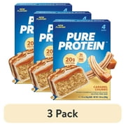 (3 pack) Pure Protein Bars, Caramel Churro, 20g Protein, Gluten Free, 1.76 oz, 4 Ct