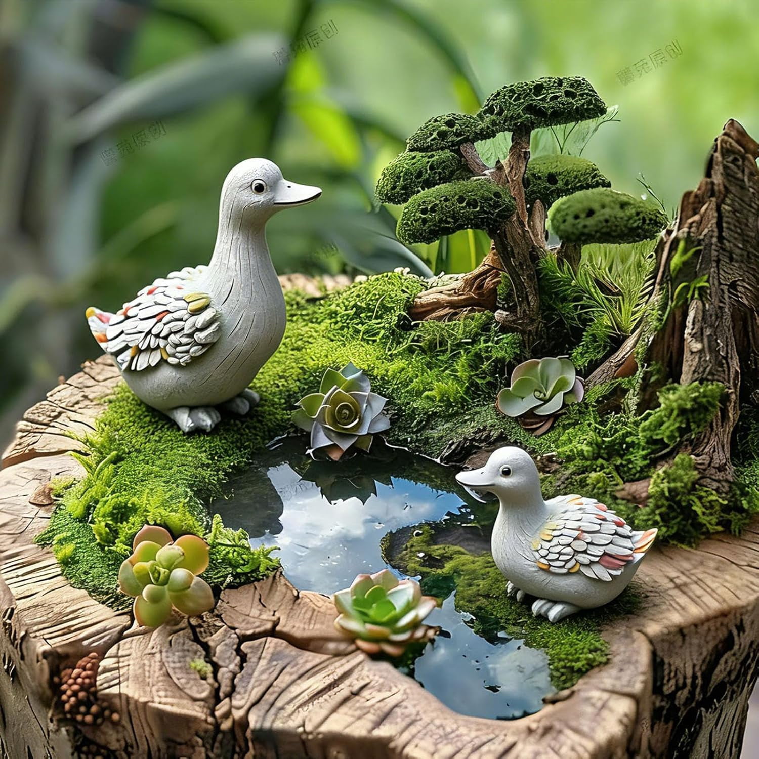 Resin Duck Sculpture Garden Statue Outdoor Home Decor