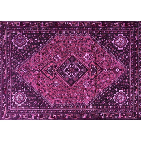 Ahgly Company Indoor Rectangle Persian Purple Traditional Area Rugs, 5' x 7'