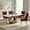 white table, red chairs with gold legs, variant on Sumdeal 5/7-piece dining and chair set features a 70-inch modern faux marble dining table with 4/6 velvet-upholstered chairs, available in gold/silver and five solid colors.