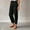 Black, variant on Yanyanz Womens Pants Dressy Casual, Women'S Pants, Women's Cotton And Linen Loose Solid Color Elastic Waist Pocket Zipper Straight Leg Casual Pants, Wide Leg Pants Women Dark Gray 2XL