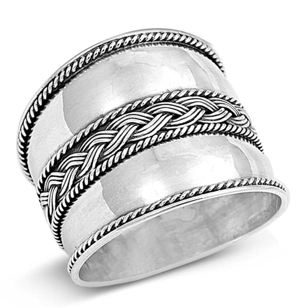 Spinning Thick Wide Band Spinner Ring Dome Ring Sterling Silver Ring for  Women — Discovered