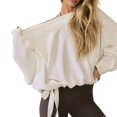 thumbnail image 2 of Women'S Sweatshirts Oversized Off the Shoulder Pullover Tops Casual Long Sleeve Comfy Fall Outfits White M, 2 of 9