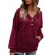 thumbnail image 1 of Sudadera con capucha suelta para mujer, con hombros caídos, manga larga, bolsillo, sudadera con capu Abanopi borgoña/Pequeña, 1 of 7