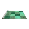 thumbnail image 2 of Ahgly Company Machine Washable Indoor Square Abstract Turquoise Blue Contemporary Area Rugs, 5' Square, 2 of 4