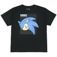 thumbnail image 2 of Sonic The Hedgehog Boys' Checkerboard Sonic Head Graphic Print T-Shirt, 2 of 7