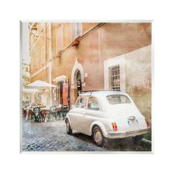 Stupell Industries White Buggy in City Travel & Places Painting Unframed Art Print Wall Art, 12 x 12