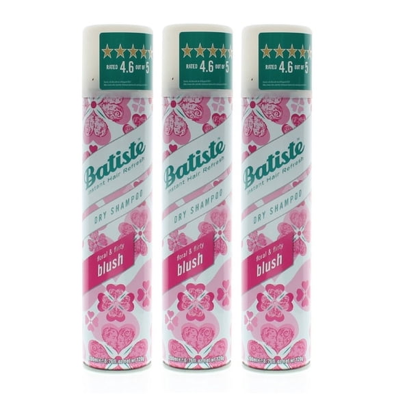 Batiste Instant Hair Refresh Dry Shampoo Floral & Flirty Blush 6.73oz / 200ml (3-Pack)
