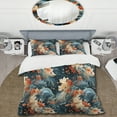 thumbnail image 2 of Designart "Japanese Serenity In Waves And Flowers I" Green Japanese Bedding Covert Set - Oriental Bed Set With 2 Shams, 2 of 5