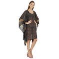 thumbnail image 2 of Moomaya WoMen's Short Hoodie Kaftan Loose Tunic Kimono Sleeve Mini Beach Cover Up Dress, 2 of 7
